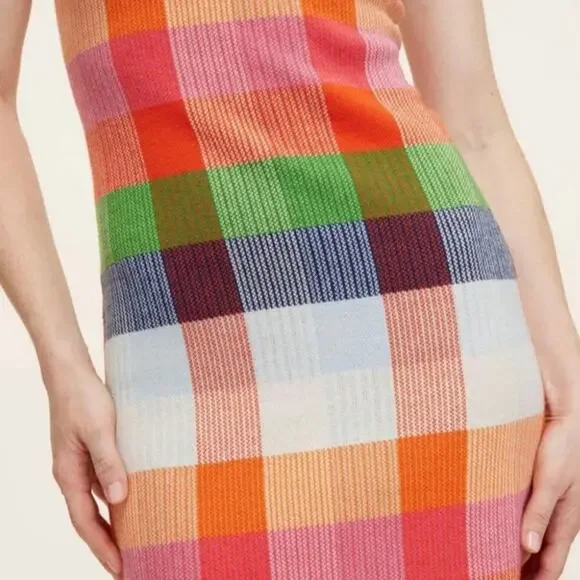 XXL Plaid Mini Sweater Dress kate spade new york Target Red/Pink/Green Blue NWT - Picture 4 of 7